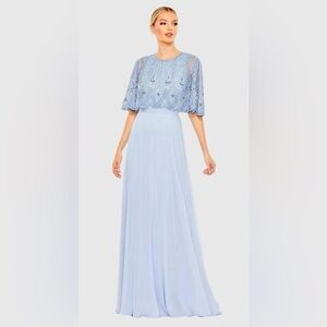 MAC DUGGAL 9181 NWT Beaded Overlay A-Line Gown